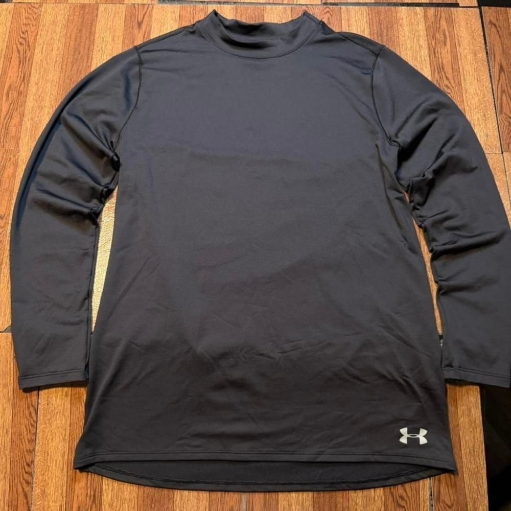 Under Armour Black Cold Tech Retro Sportswear Fitted Sleeve Shirt XL